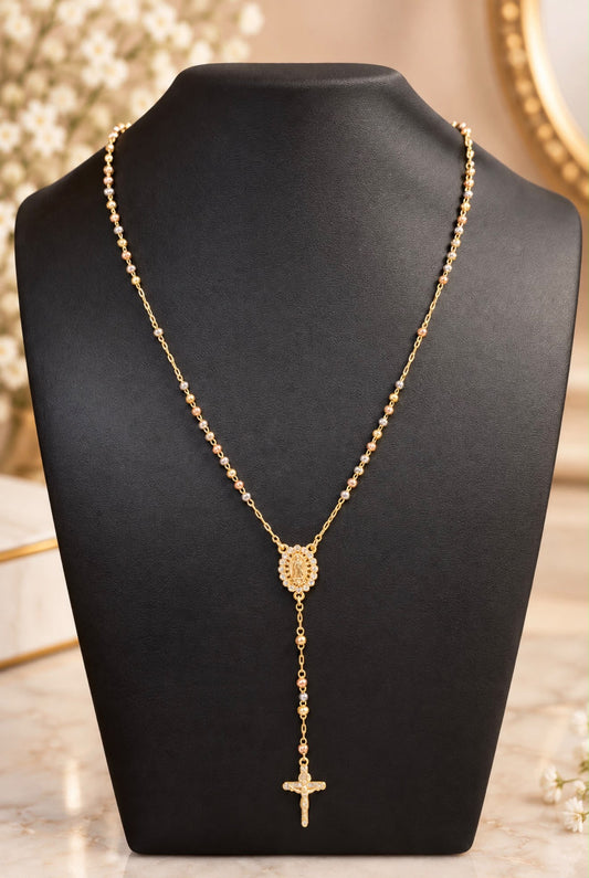 3 tones gold plated Rosary
